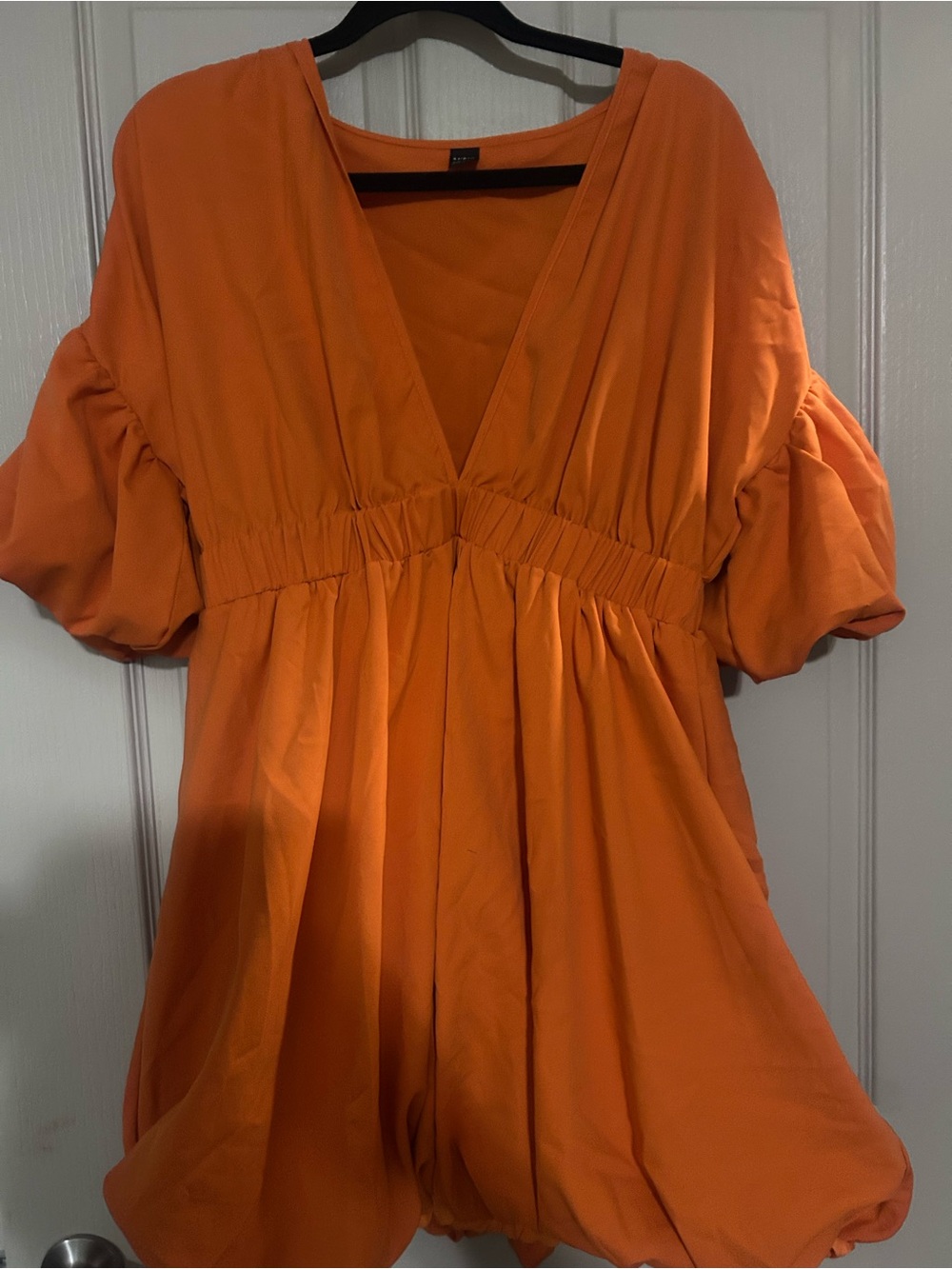SHEIN Orange V-Neck Mini Dress